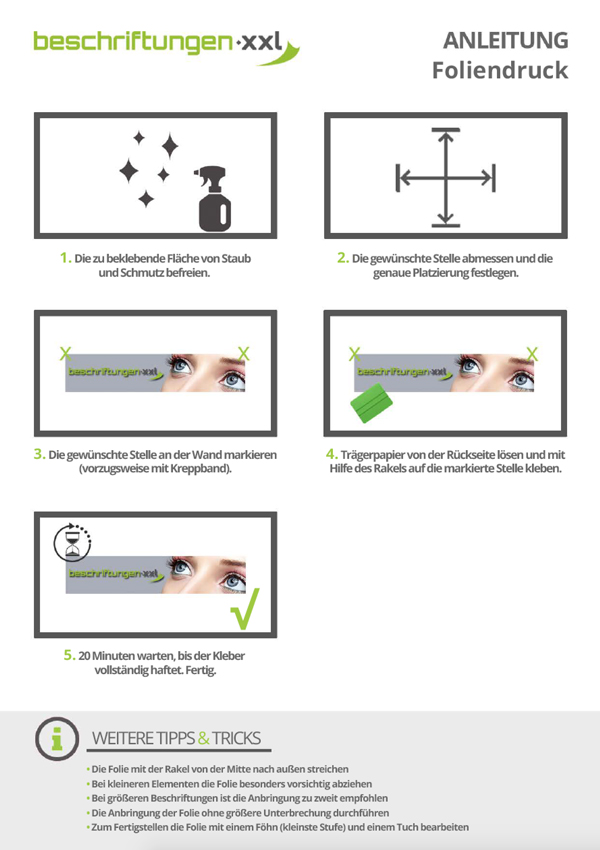 Anleitung Folien Anbringung