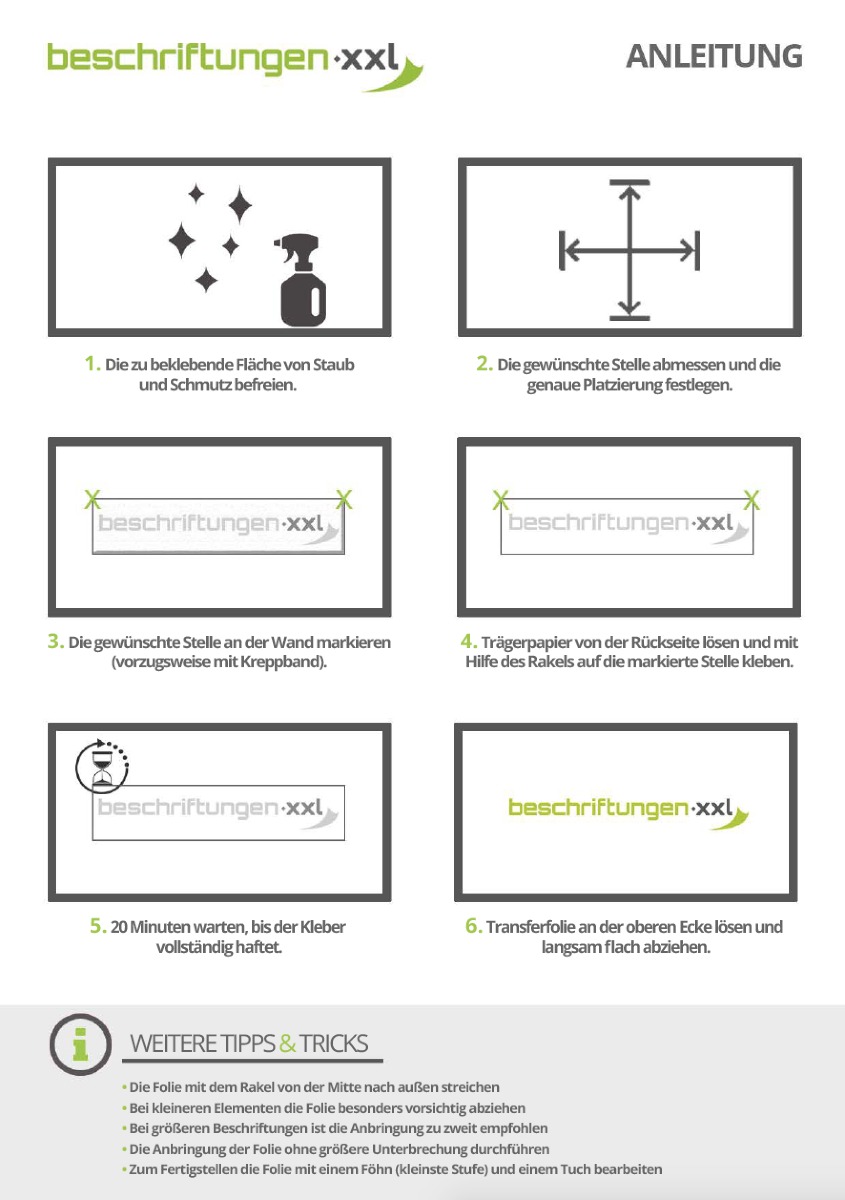 Anleitung Folien Anbringung